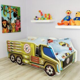 Serija Truck-Military Dečiji krevet sa dušekom i letvicama 140x70cm