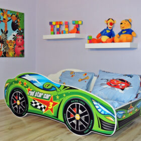 Serija Racing Car-Green  Dečiji krevet sa dušekom i letvicama160x80cm