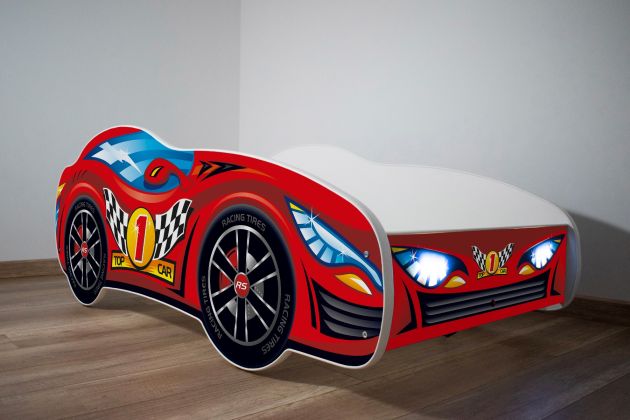 Serija Racing Car-Top Car LED dečiji krevet sa dušekom i letvicama