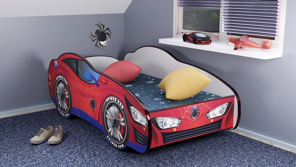 Serija Racing Car-Spider Car-dečiji krevet sa dušekom i letvicama160x80cm