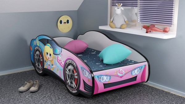 Serija Racing Car-Girl Blanca-dečiji krevet sa dušekom i letvicama160x80cm