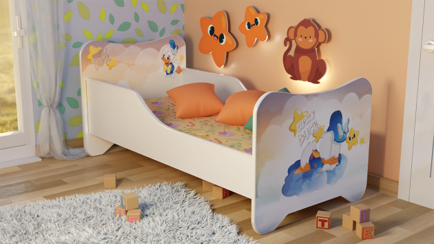 Serija Happy Kitty-Lucky Duck - Dečiji krevet sa dušekom i letvicama