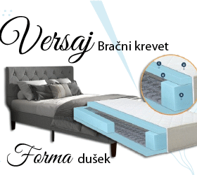Versaj Bračni Krevet 201x149x112 cm + Forma Dušek za Bračni krevet 140x190 cm