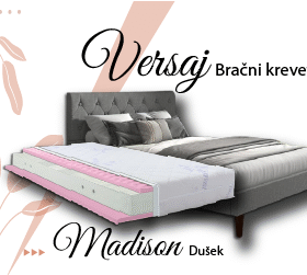 Versaj Bračni Krevet 216X164X108 cm - Sivi + Madison Dušek za Bračni krevet 160x200 cm