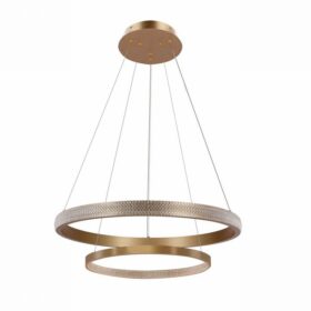 Hashim Visilica  60+40cm Zlatna 22W+34W LED Prozirni Kristali