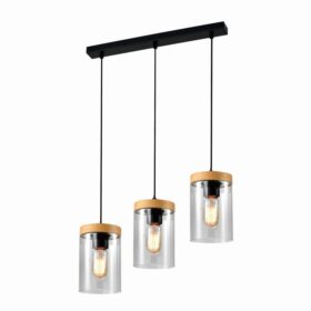 Wels Visilica Crna + Drvo 3x40W E27